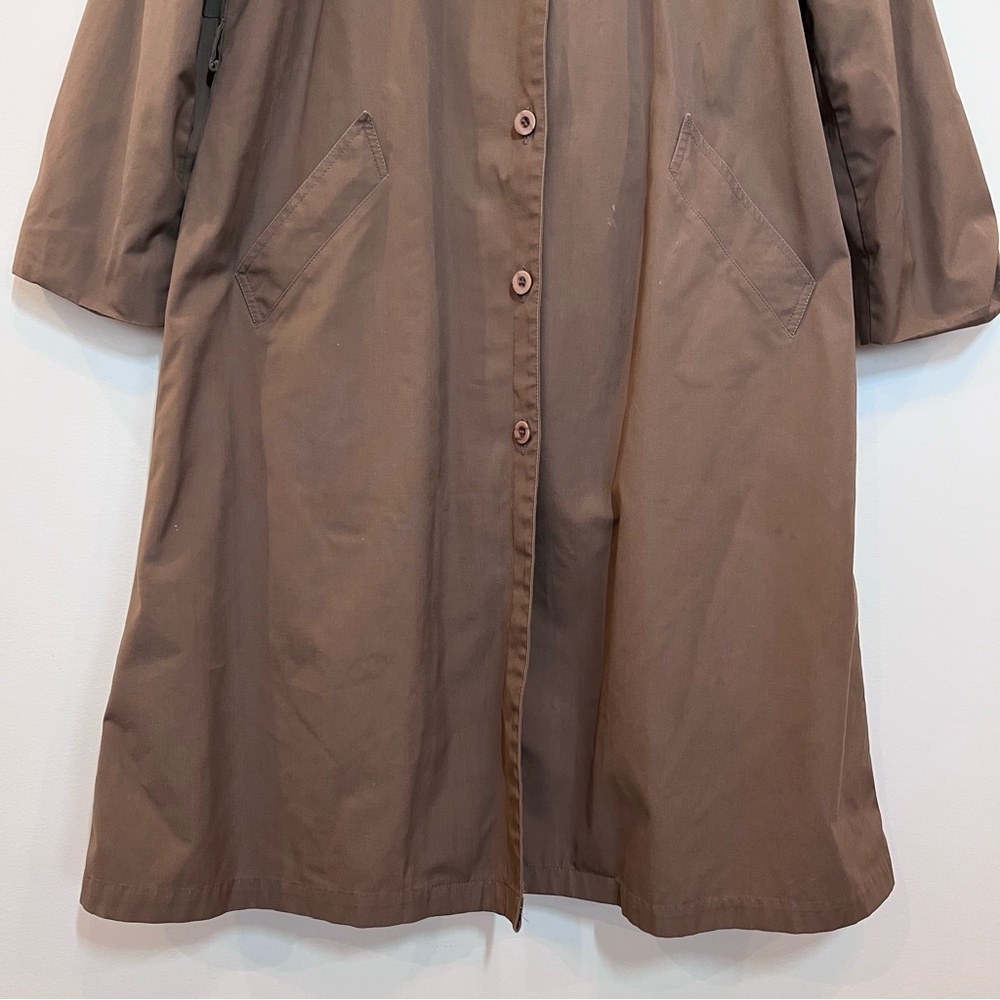 Maxi Full Ankle Length London Fog Long Coat Taupe Womens 16R Removable Liner - Picture 3 of 11